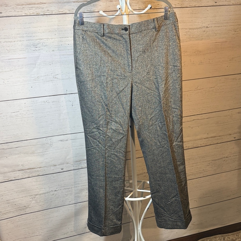 Talbots Women's Gray and Multi Trousers size 12 Excellent